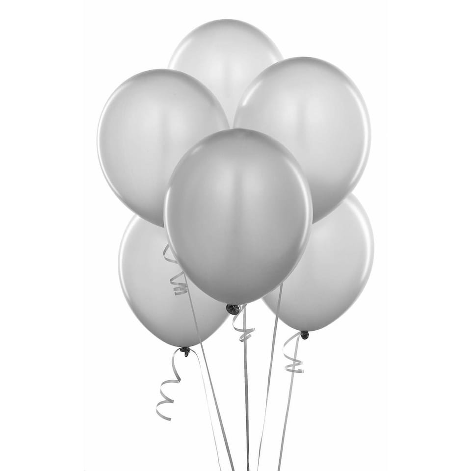 Balloons 12'' Latex - Pack Of 10 Metallic Silver BALL3208 (RB30M-018-10) Multi