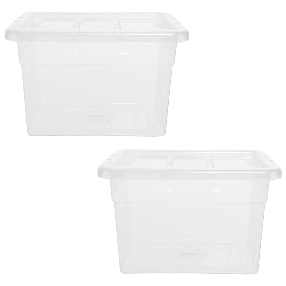 image 1 of 1 x 22 Litre Strong Clear Transparent Storage Container Ideal For Clothes & Books | Clear