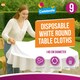 image 3 of 9pk White Round Tablecloths 140cm – Disposable Circular Party Covers with Durable Spill Protection for Weddings, Buffets & Events