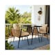 image 1 of Valena Patio Garden Bistro Set 3 Piece Rattan Outdoor Furniture Table & Chairs
