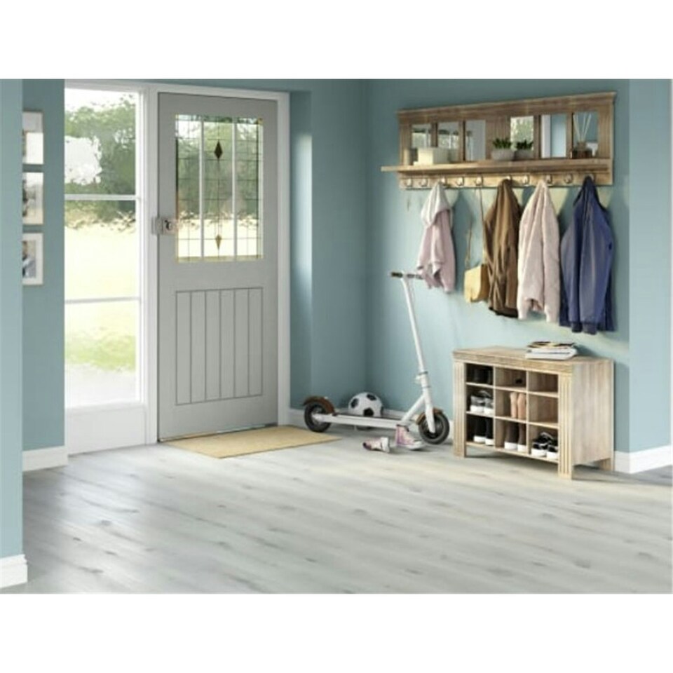 image 1 of PACK OF 5 (Total 5 Units) - Grey Oak 8mm Thick Laminate Flooring (11.1m2 Coverage)