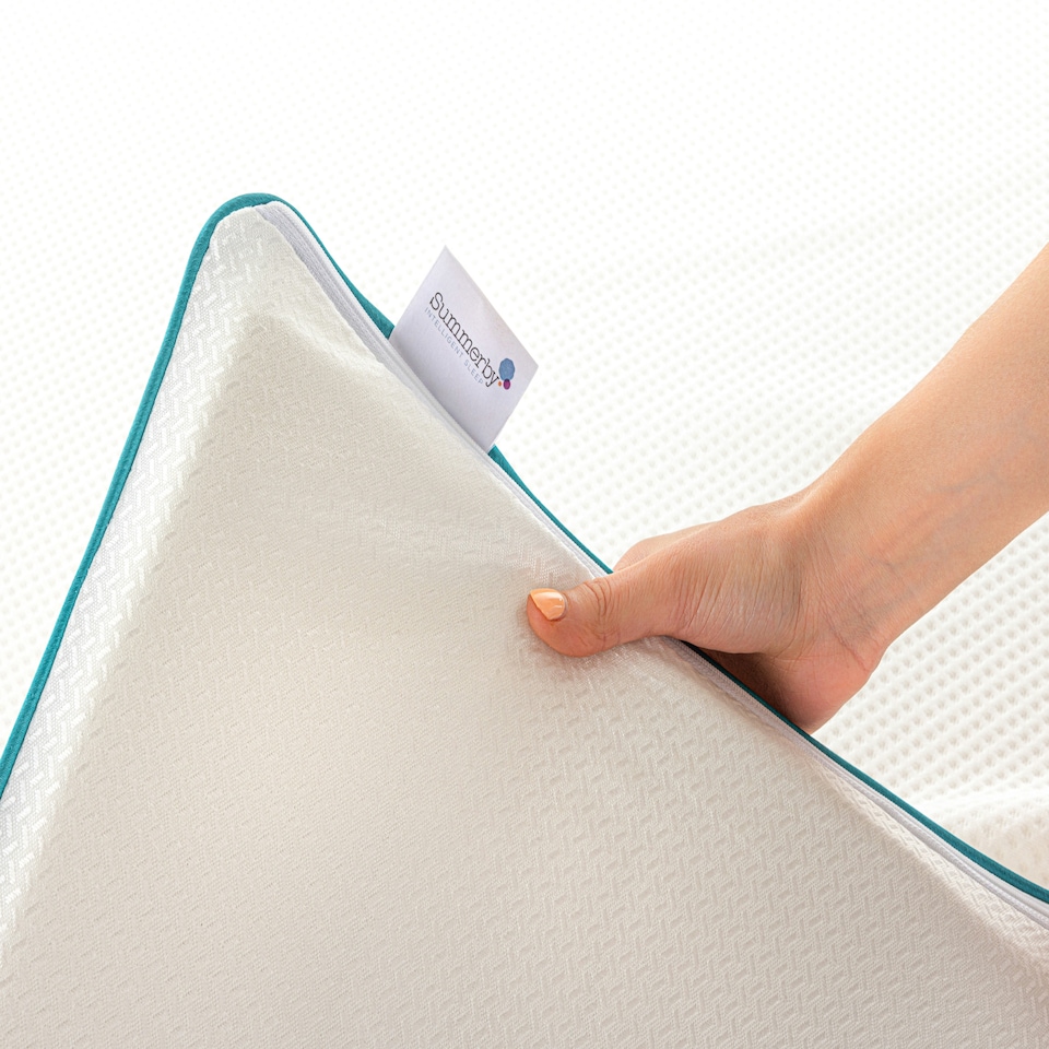 image 1 of Summerby Sleep Small Double Size 2.5cm Deep Memory Foam Mattress Topper White | One Size