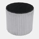 image 7 of OHS Soft Fleece Ribbed Round Foldable Footstool Seat Storage Organiser Ottoman Grey