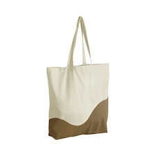 Westford Mill Wave Pattern Maxi Tote Bag - Natural/Caramel - One Size