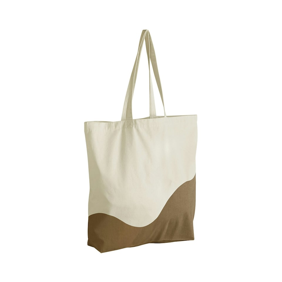 image 1 of Westford Mill Wave Pattern Maxi Tote Bag - Natural/Caramel - One Size