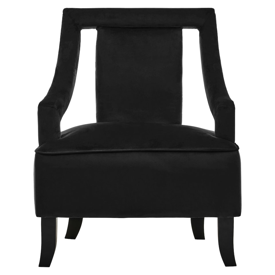 image 1 of Interiors by Premier Black Velvet Chair Black