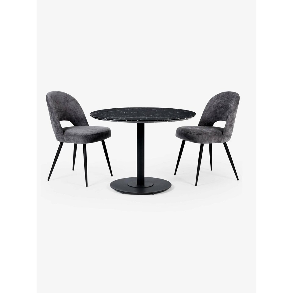 image 1 of Luca 80cm Round Dining Table Black