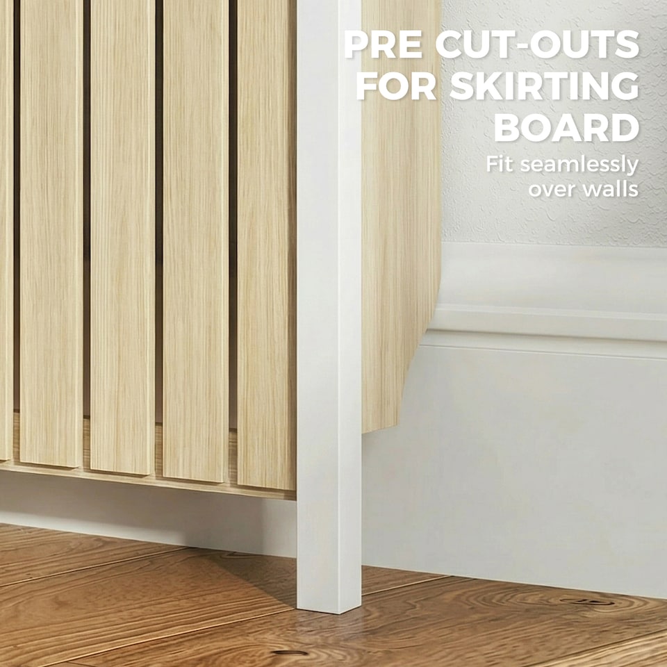 image 1 of HOMCOM Large Radiator Cover with Drawers and Vertical Slats