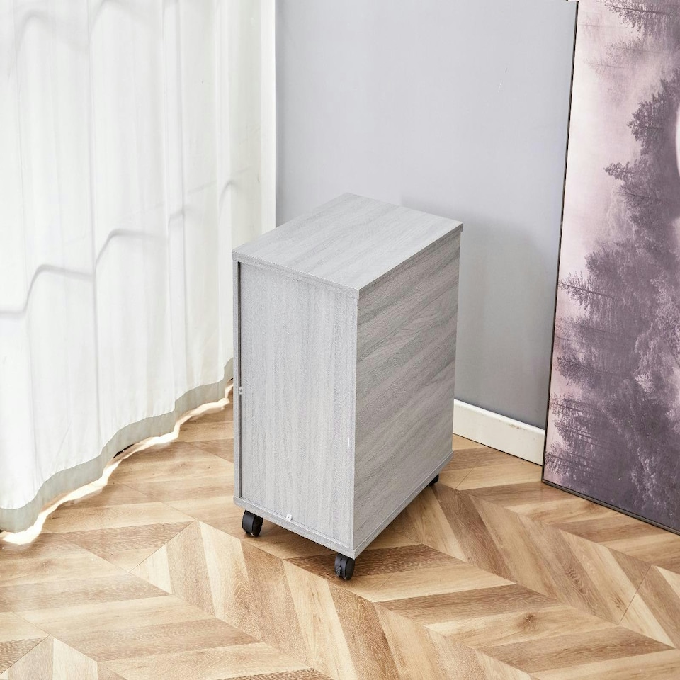 image 1 of Grey Office Desk with Matching Drawer Unit Modern Wooden Furniture Set Grey