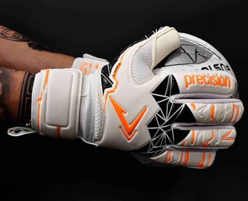 image 1 of Precision Training Fusion X Negative Replica Football Kid'sgoalkeeper Gloves, White, 5