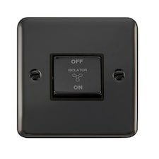 SE HOME Curved Black Nickel 10A 1 Gang Ingot 3 Pole Fan Isolation Switch Black | Black Nikel