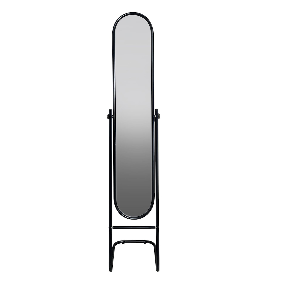 image 1 of Harbour Housewares Round Full-Length Mirror - 153cm x 30cm - Black | Black | Black
