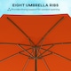 image 7 of Outsunny Wooden Garden Parasol with Rope Pulley Mechanism Orange | Orange