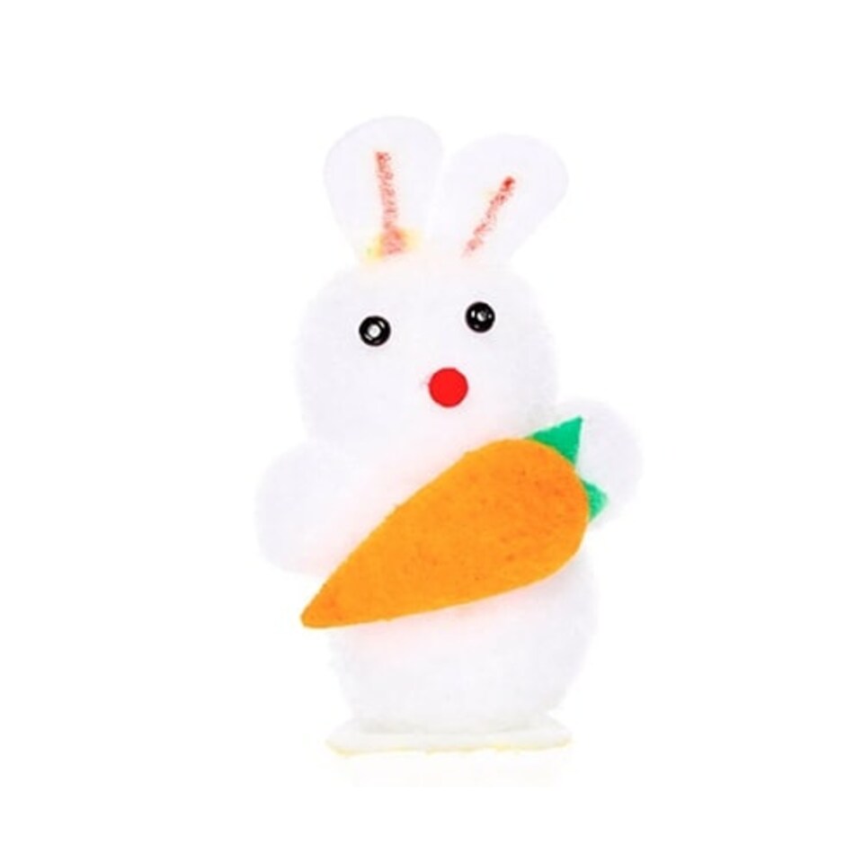 image 1 of Easter Bunnies with Carrots Decoration - Pack of 4