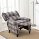 image 8 of Eaton Wing Back Fireside Checkered Fabric Pushback Recliner Chair (Charcoal)
