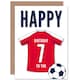 image 1 of Football Strip Kit White Red Jersey Age 7 Year Old Child Kids 7th Birthday Card
