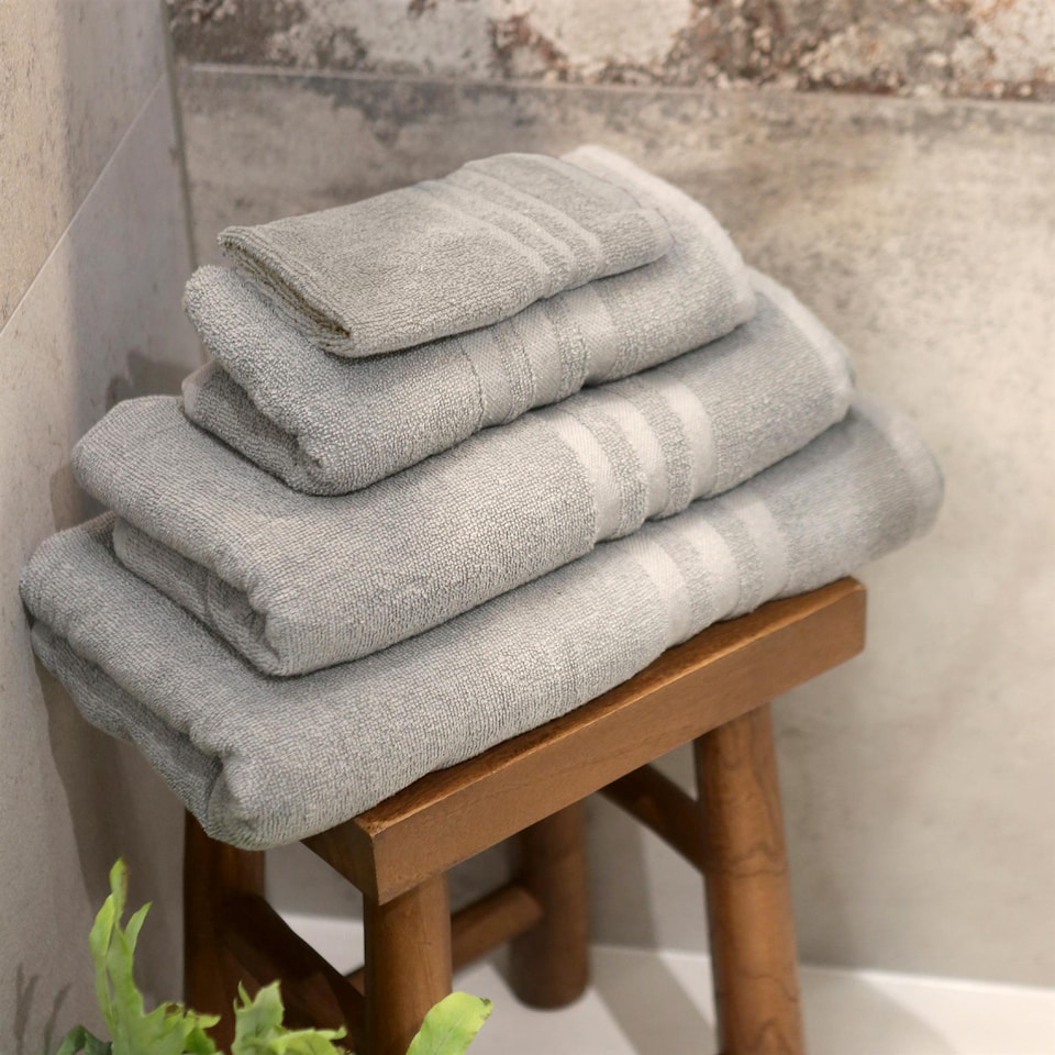 image 1 of Nicola Spring Cotton Bath Sheets - 160cm x 90cm - Grey - Pack of 2