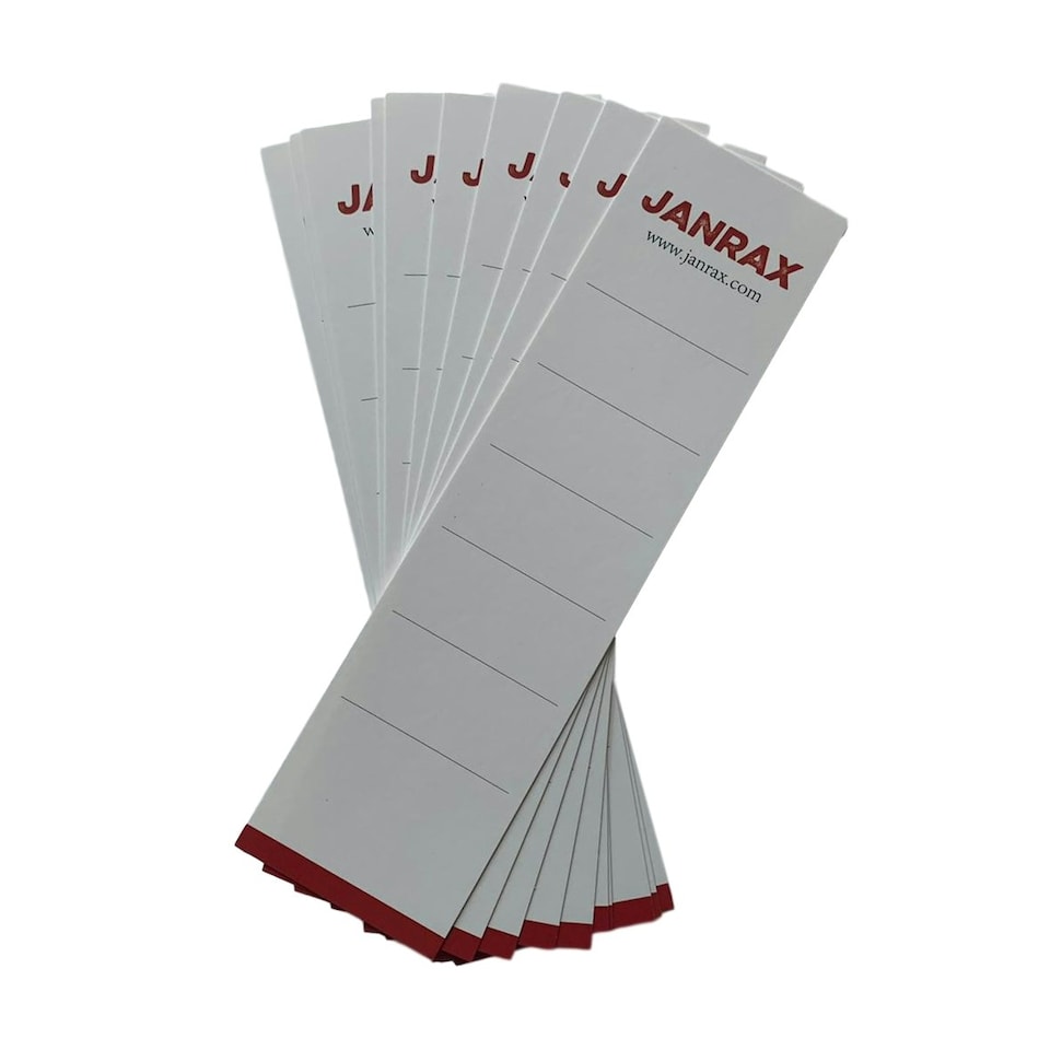 image 1 of Pack of 10 Janrax Lever Arch File Spine Slip In Label Inserts