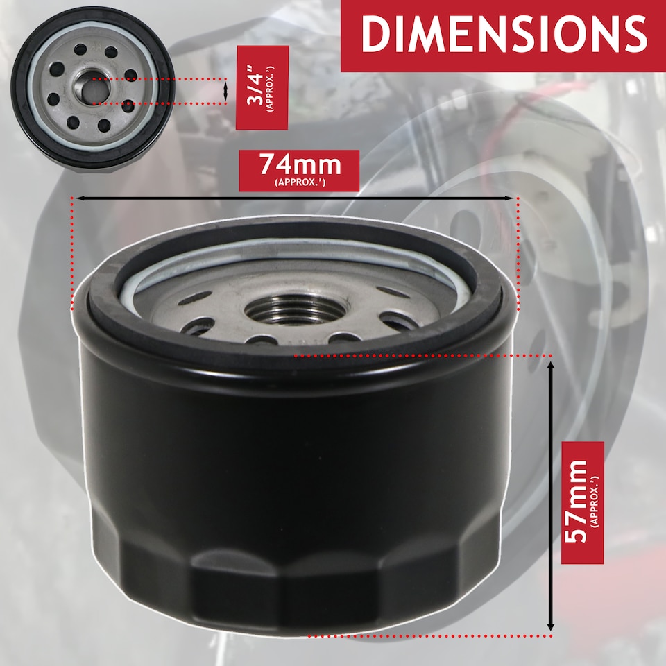 image 1 of SPARES2GO Oil Filter for Kawasaki FB460V FC4200V FD501D FD590V FR651V FR691V FR730V FX481V Tractor Mower Engine