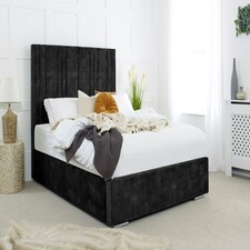 Fabio Plush Single Bed Frame - Black
