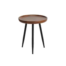 Chervey Round Solid Mango Wood Side Table with Tri-Pin Legs Small