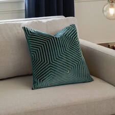 Paoletti Evoke Cut Velvet Cushion | Blue | Teal | 45 x 45cm | 1
