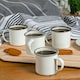 image 5 of Argon Tableware White Enamel Espresso Cups - 130ml - Grey - Pack of 6 Grey