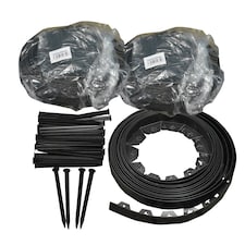 Flexible Black Plastic Garden Lawn Edging with 40 Pegs (10m) - 3 Rolls