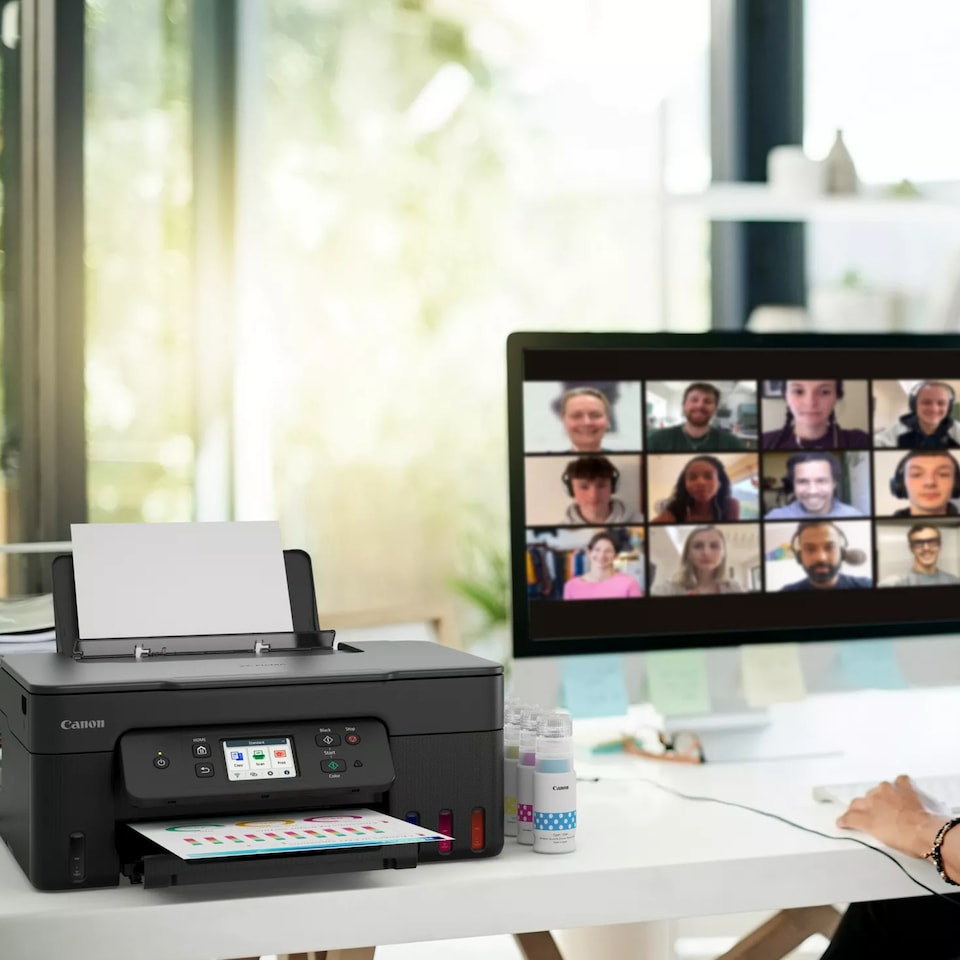 image 1 of Ultimate Home Office bundle - HP 255 Laptop + Asus Monitor + Headphones & Mouse + Dock