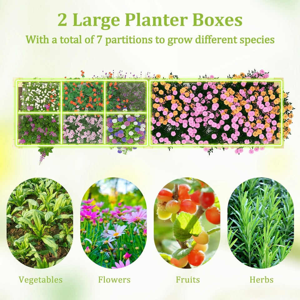 image 1 of COSTWAY Wooden Raised Garden Bed Elevated Planting Bed N/A