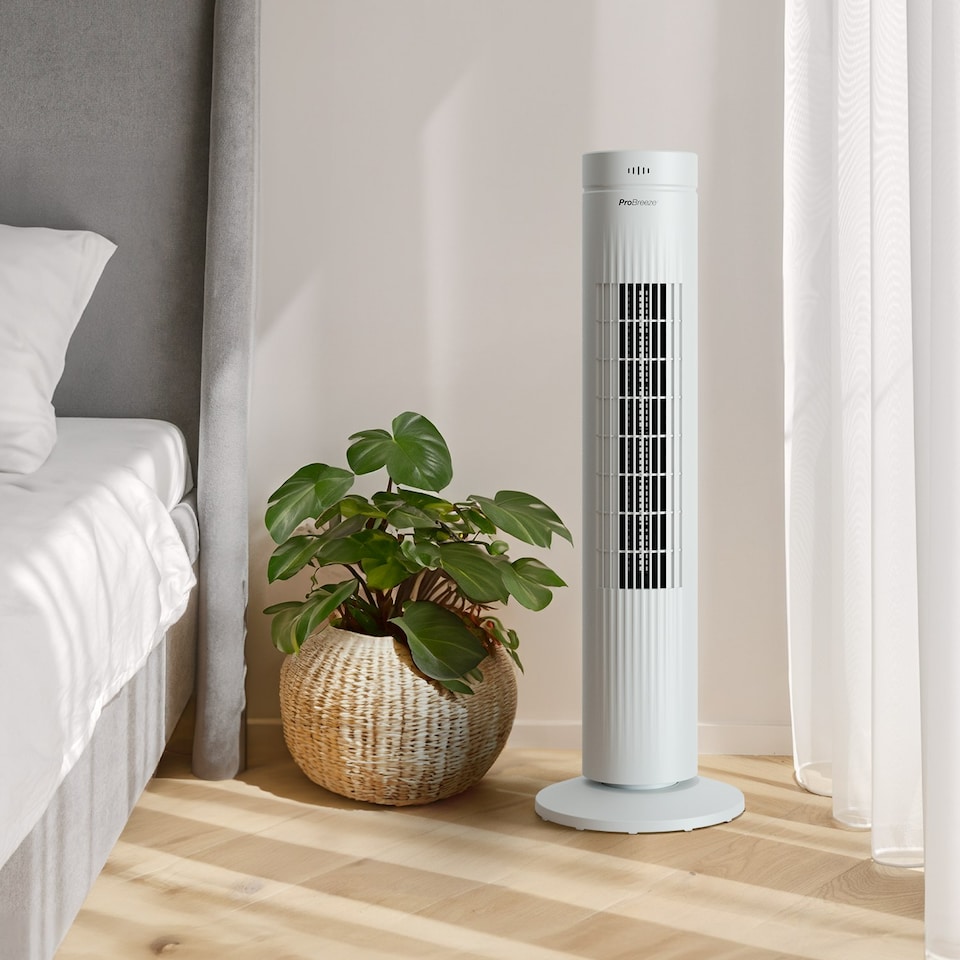 image 1 of Pro Breeze 30" Oscillating Tower Fan with Touch Panel