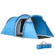 image 1 of Outsunny 2 Man Camping Tent with 2 Rooms Porch Vents Rainfly, Light Blue