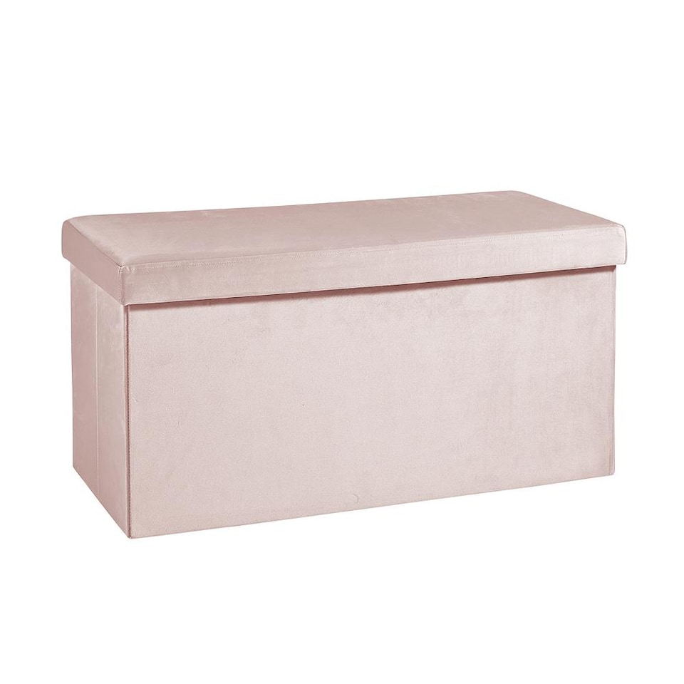 image 1 of Large Folding Ottoman Chest Velvet Fabric Solid Storage Space Saving | Multi | Multicoloured