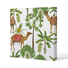 Camels & Palm Trees (Canvas Print) / 114 x 114 x 4cm | Multi