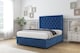image 2 of Sloomy Montana Navy Plush Divan Bed With Mattress No Drawers With 26" Strutted Headboard 3' Single | Blue | Navy | Single | 1