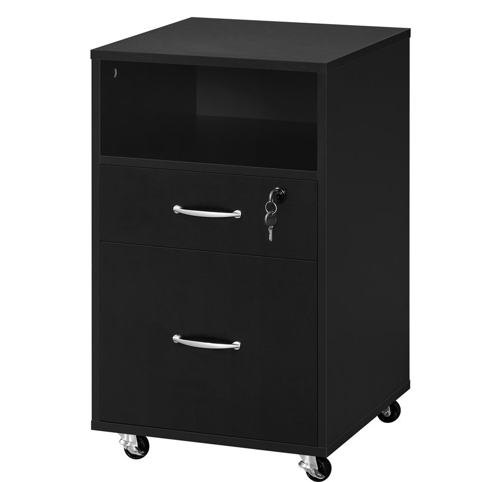 image 1 of Yaheetech 2-Drawer and 1-Open Shelf Vintage File Cabinet
