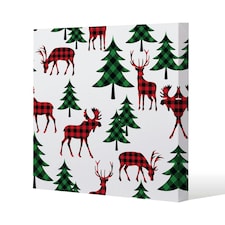 Buffalo plaid woodland (canvas) 61 x 61 x 4cm