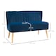 image 7 of HOMCOM Velvet-Feel Double Sofa w/ Wood Frame Foam Padding High Back, Blue