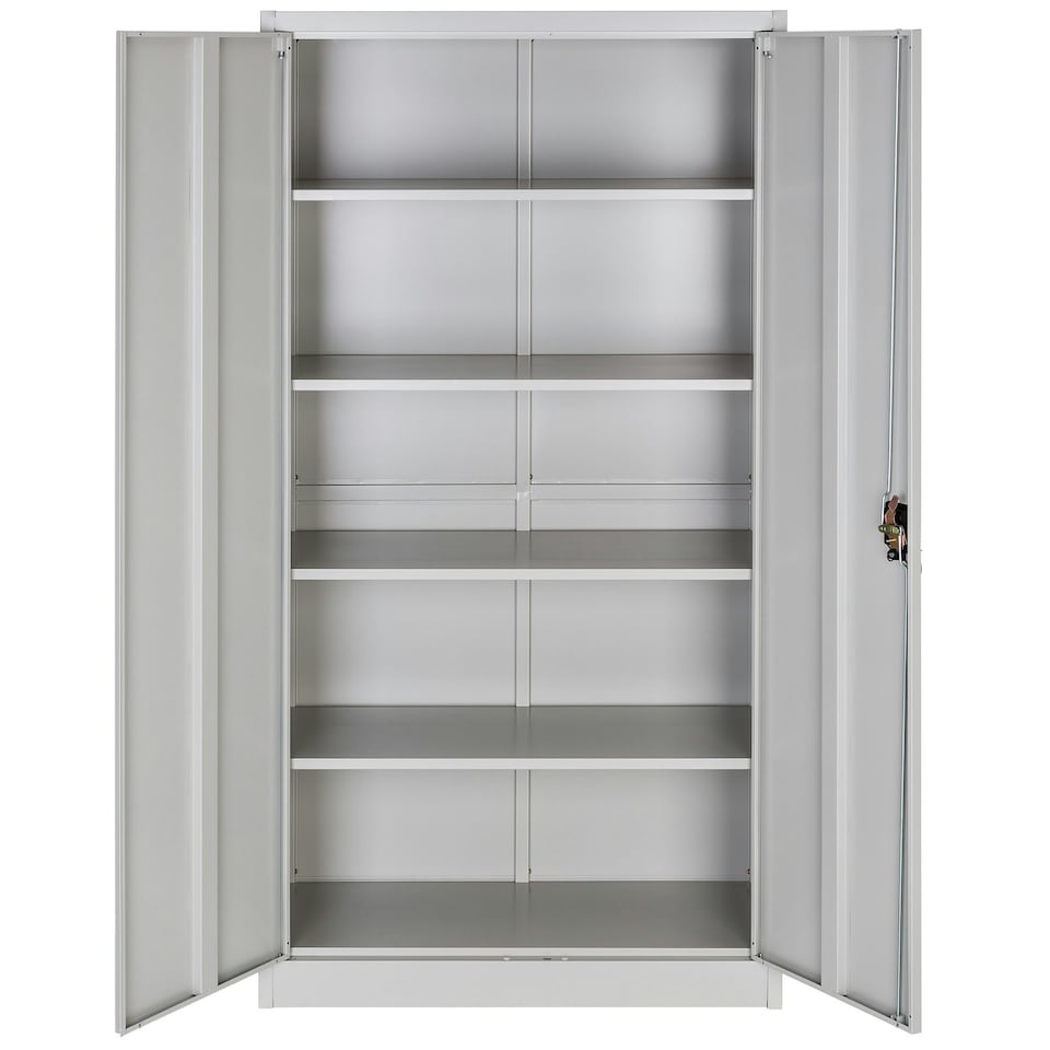 image 1 of Filing Cabinet Set of 4 - 5 height-adjustable shelves, lockable doors Grey