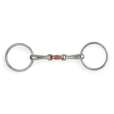 Shires Copper Lozenge Horse Loose Ring Snaffle Bit - Silver - 6in