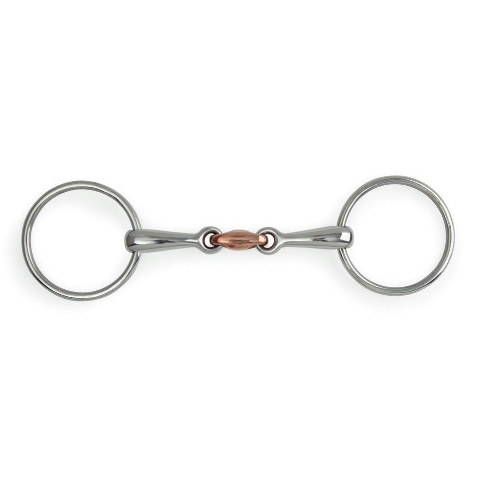 Shires Copper Lozenge Horse Loose Ring Snaffle Bit - Silver - 6in