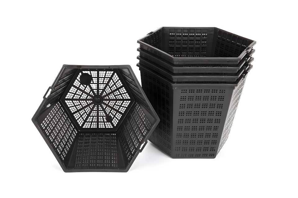 image 1 of Aquatic Pond Planting Basket - Hexagon - 18cm / 3 Ltr - Mesh Plant Pot for Water Garden Ponds, Protects Roots from Fish
