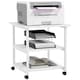 image 1 of HOMCOM 3-Tier Printer Stand with Storage Shelf, Mobile Printer Table on Wheels, 50 x 50 x 52.5cm Rolling Printer Cart for Home Office, White