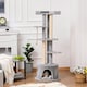 image 7 of PawHut Multi-level Cat Tree Tower with Condo Scratching Post, 150cm, Grey