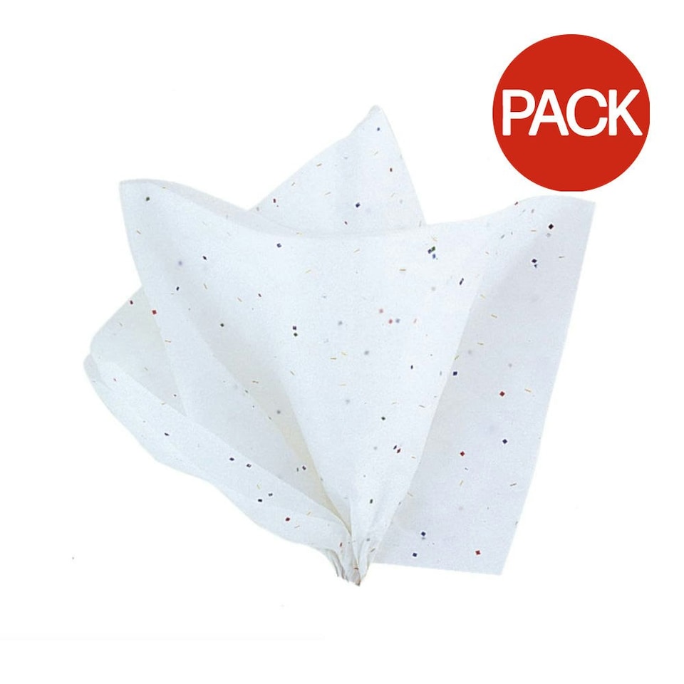 image 1 of Unique Party Classic Glitter Tissue Paper (Pack of 5) - White - One Size White | One Size