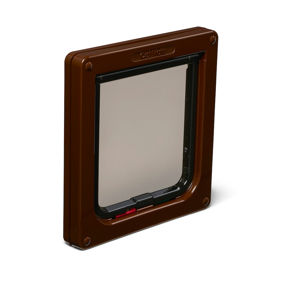 image 1 of Cat Mate 4-Way-Locking Cat Flap Brown (309B)
