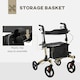 image 6 of HOMCOM Folding Rollator, 4 Wheeled Aluminum Mobility Walker with Seat and Bag