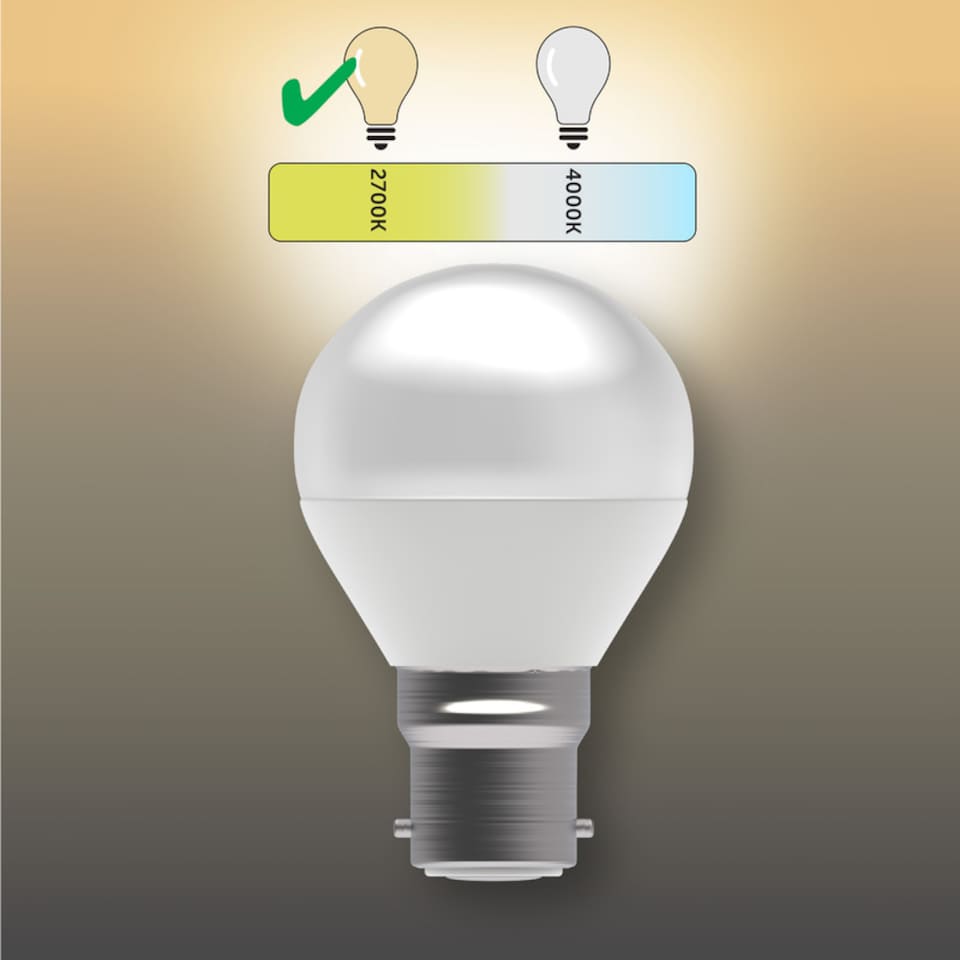 image 1 of BELL Lighting B22 Dimmable SMD Golf Ball Warm White 2700k 4.7W Bayonet Light Bulb