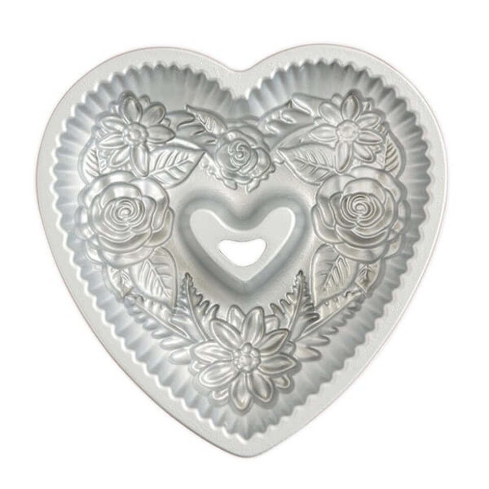image 1 of Nordic Ware Toffee Floral Heart Cake Pan