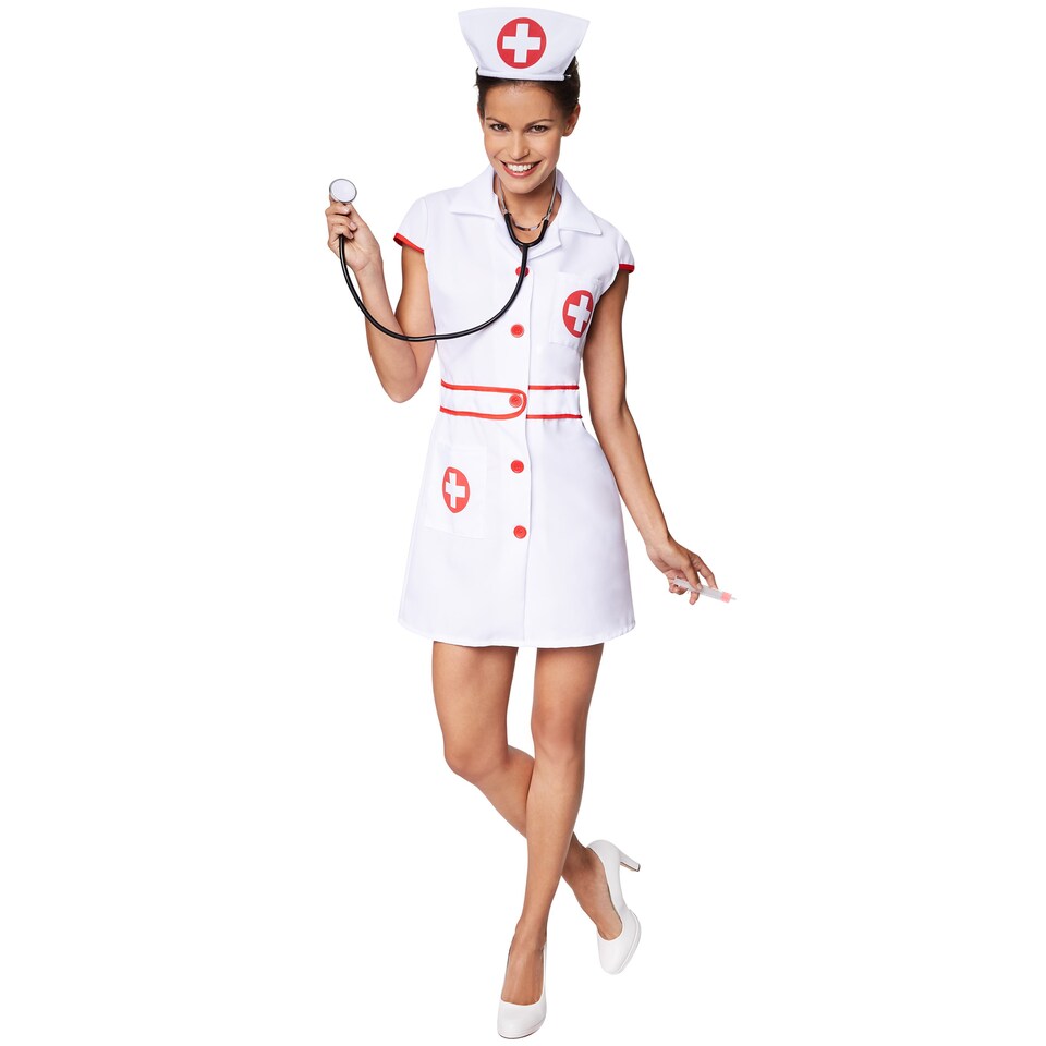 image 1 of Womens nurse costume | Red | red/white | 1